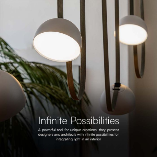 Proiector LED magnetic pe sina textila 200Ø 48V 20W 3000k alb, V-TAC