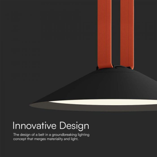 Proiector LED magnetic pe sina textila 300Ø 48V 20W 3000k negru, V-TAC