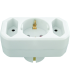 Triplu stecher 1xSchuko 2xPini verticali + protectie copii, Comtec