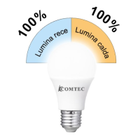 Bec LED 9W E27 lumina rece/calda A60, Comtec