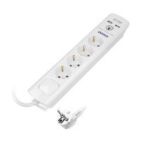 Prelungitor cu intrerupator 3m 4P + 2xUSB alb 16A, Orno
