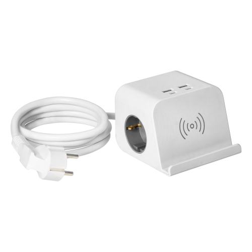 Bloc multipriza pe birou 2P + 2xUSB A + 2xUSB C alb, Orno