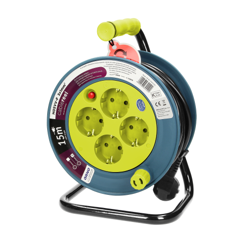 Derulator 15m 4P lime 3x1mm, Orno