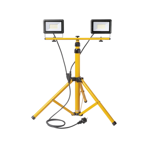 Proiector LED portabil cu stand si priza 2x30W 4000k, Adviti