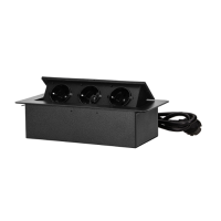 Priza incastrabila cu cablu 3P negru mat, Orno