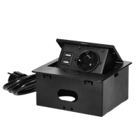Priza incastrabila cu cablu 1P+2xUSB negru mat, Orno