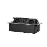 Priza incastrabila 2P+2xUSB (tip A+C) gri mat, Orno