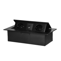 Priza incastrabila 2P+2xUSB (tip A+C) negru mat, Orno