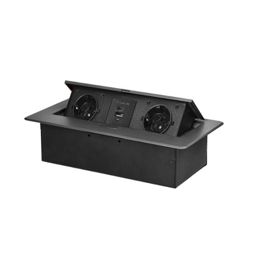 Priza incastrabila 2P+2xUSB (tip A+C) grafit mat, Orno