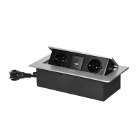 Priza incastrabila cu cablu 2P+2xUSB (tip A+C) gri mat, Orno