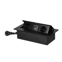 Priza incastrabila cu cablu 2P+2xUSB (tip A+C) negru mat, Orno