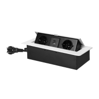 Priza incastrabila cu cablu 2P+2xUSB (tip A+C) alb mat, Orno