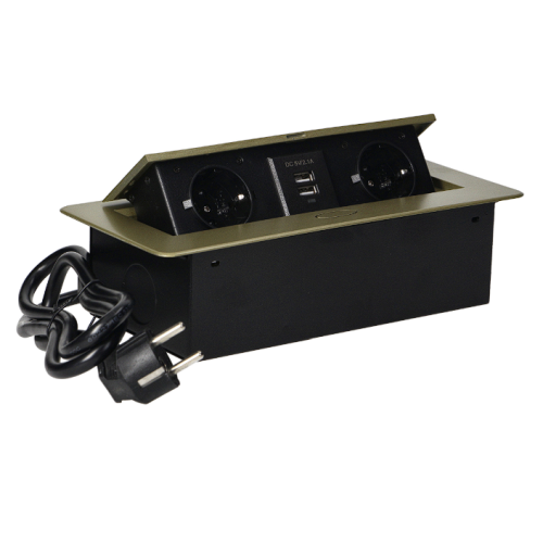 Priza incastrabila cu cablu 2P+2xUSB alama, Orno