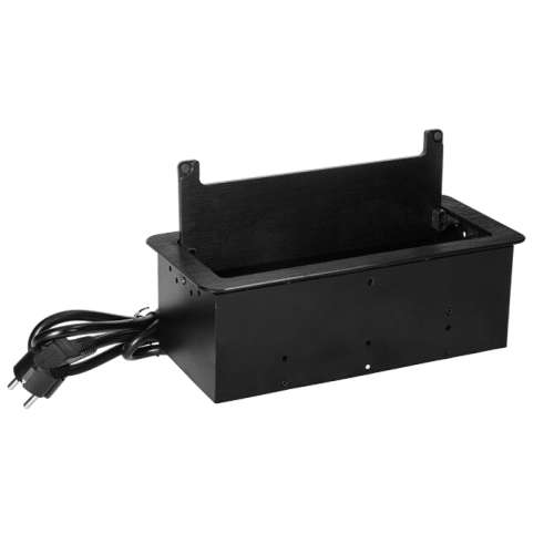 Priza incastrabila cu cablu 3P cu perie anti-praf negru, Orno