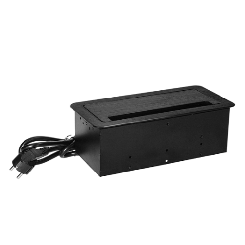 Priza incastrabila cu cablu 3P cu perie anti-praf negru, Orno