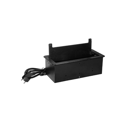 Priza incastrabila cu cablu 2P+2xUSB (tip A+C) cu perie anti-praf negru, Orno