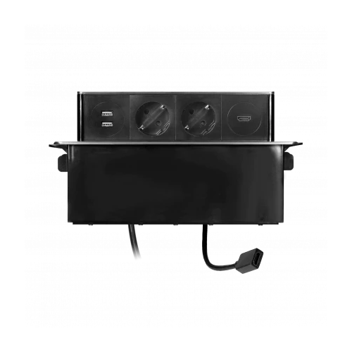 Priza incastrabila cu cablu 2P+2xUSB+1xHDMI argintiu, Orno