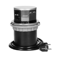 Priza incastrabila cu cablu Ø10 3P+2xUSB inox, Orno