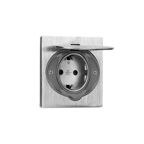 Priza incastrabila ermetica IP44 16A inox, Orno