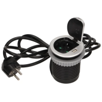 Priza incastrabila cu cablu Ø6 1P+1xUSB argintiu, Orno