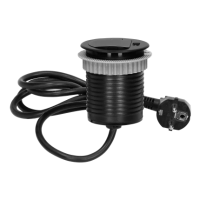 Priza incastrabila cu cablu Ø6 1P+1xUSB negru, Orno