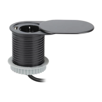 Priza incastrabila cu cablu cu capac glisant Ø6 1P+1xUSB negru, Orno