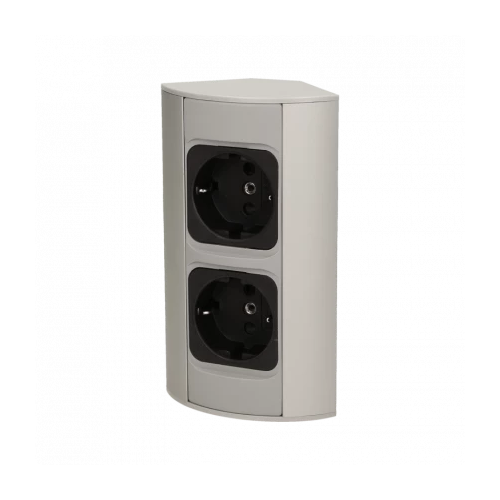 Priza de colt 2P gri, Orno