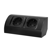 Priza de colt 2P negru, Orno