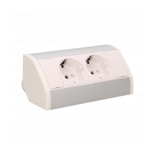 Priza de colt 2P argintiu-alb, Orno