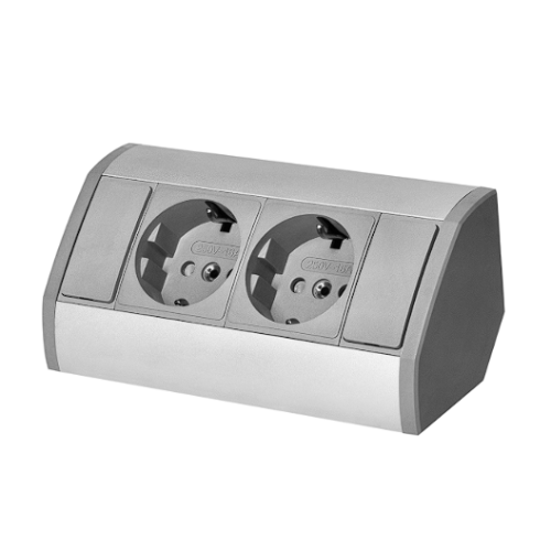 Priza de colt 2P argintiu, Orno