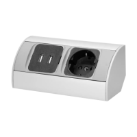 Priza de colt 1P+2xUSB argintiu, Orno