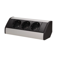 Priza de colt 3P argintiu-negru, Orno