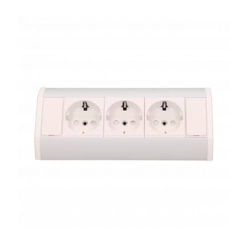 Priza de colt 3P argintiu-alb, Orno