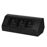 Priza de colt 3P negru, Orno