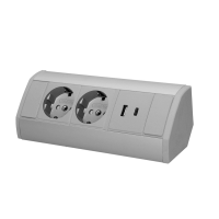 Priza de colt 2P+2xUSB(tip A+C) argintiu-gri, Orno