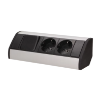 Priza de colt 2P+intrerupator argintiu-negru, Orno
