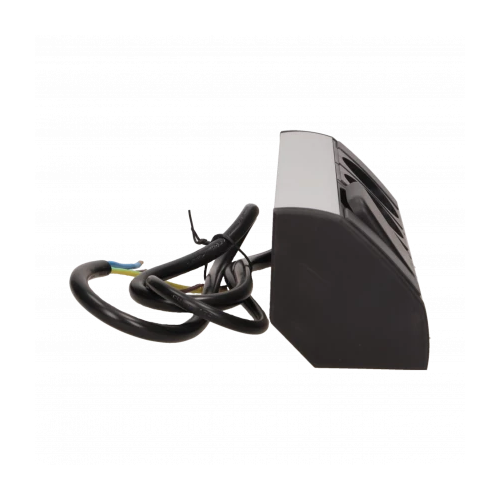 Priza de colt 2P+intrerupator argintiu-negru, Orno