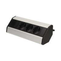 Priza de colt 3P argintiu-negru, Orno