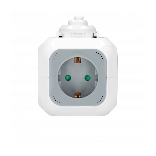 Prelungitor 1.4m 4P + 2xUSB gri-alb 16A, Orno