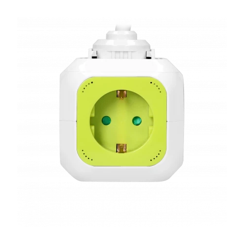 Prelungitor 1.4m 4P + 2xUSB lime 16A, Orno