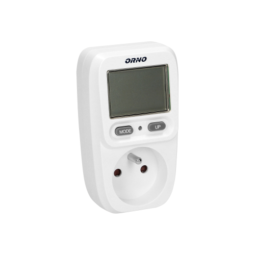 Priza cu masurare cu ecran LCD alb, Orno