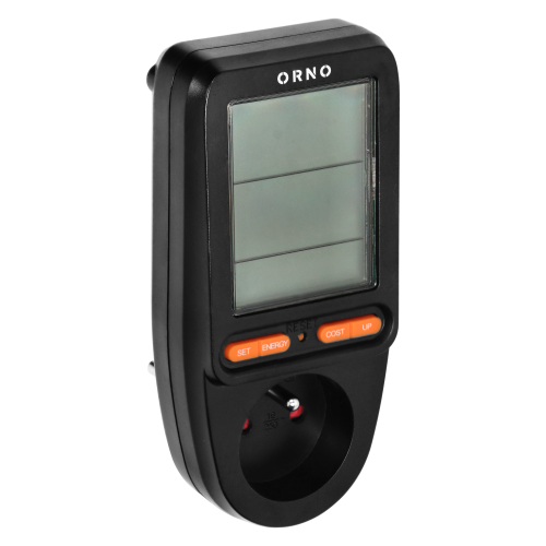 Priza cu calculator de energie cu ecran LCD negru, Orno