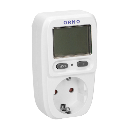 Priza cu masurare cu ecran LCD alb schuko, Orno