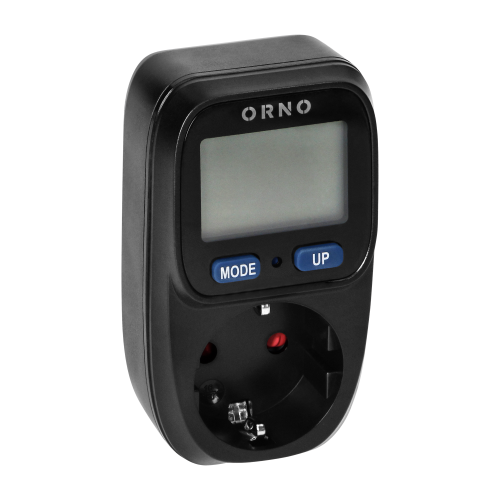 Priza cu masurare cu ecran LCD si iluminare de fundal negru schuko, Orno