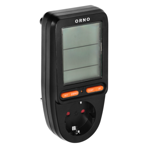Priza cu calculator de energie cu ecran LCD negru schuko, Orno