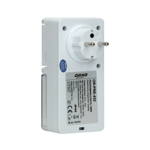 Priza cu programator digital saptamanal IP44, Orno