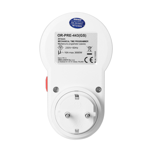 Priza cu programator mecanic schuko, Orno