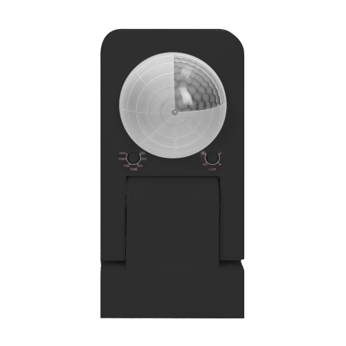 Senzor de miscare de perete IP65 360 2000W PIR negru, Orno