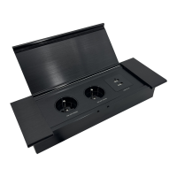 Priza incastrabila cu cablu 2P+2xUSB (tip A+C) negru mat, Orno
