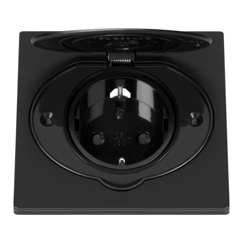 Priza ermetica incastrata IP44 1P negru, Orno